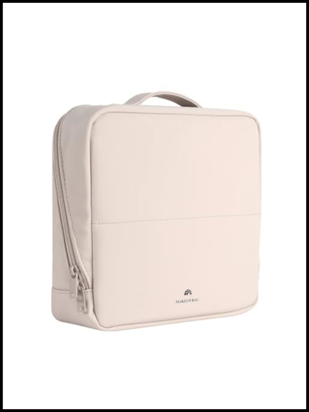 Foldable Magnetic Standing Makeup Bag With Phone Holder, Pu Leather Cosmetic